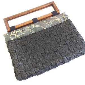 🔥SALE Wooden Folio Purse Handbag